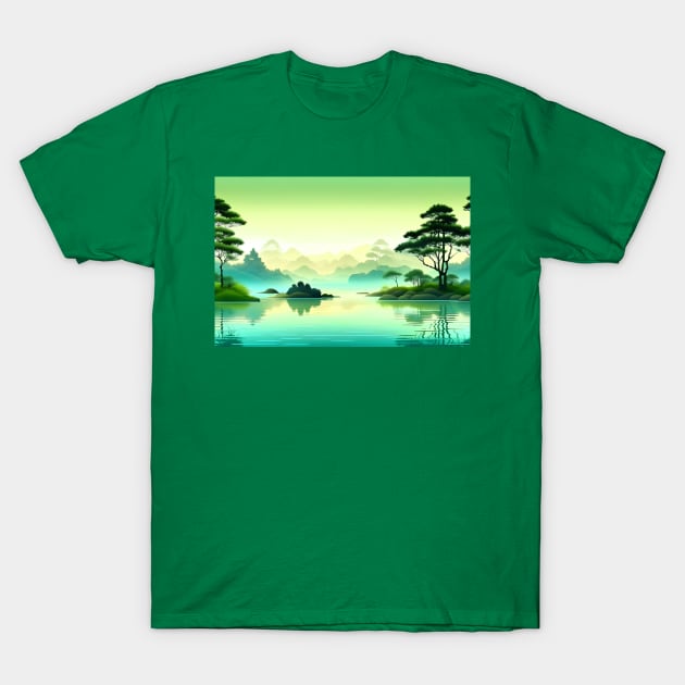The Emerald Landscape T-Shirt by Evgeniya